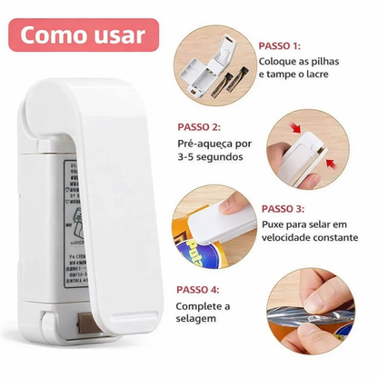 Mini seladora de embalagens térmica portátil