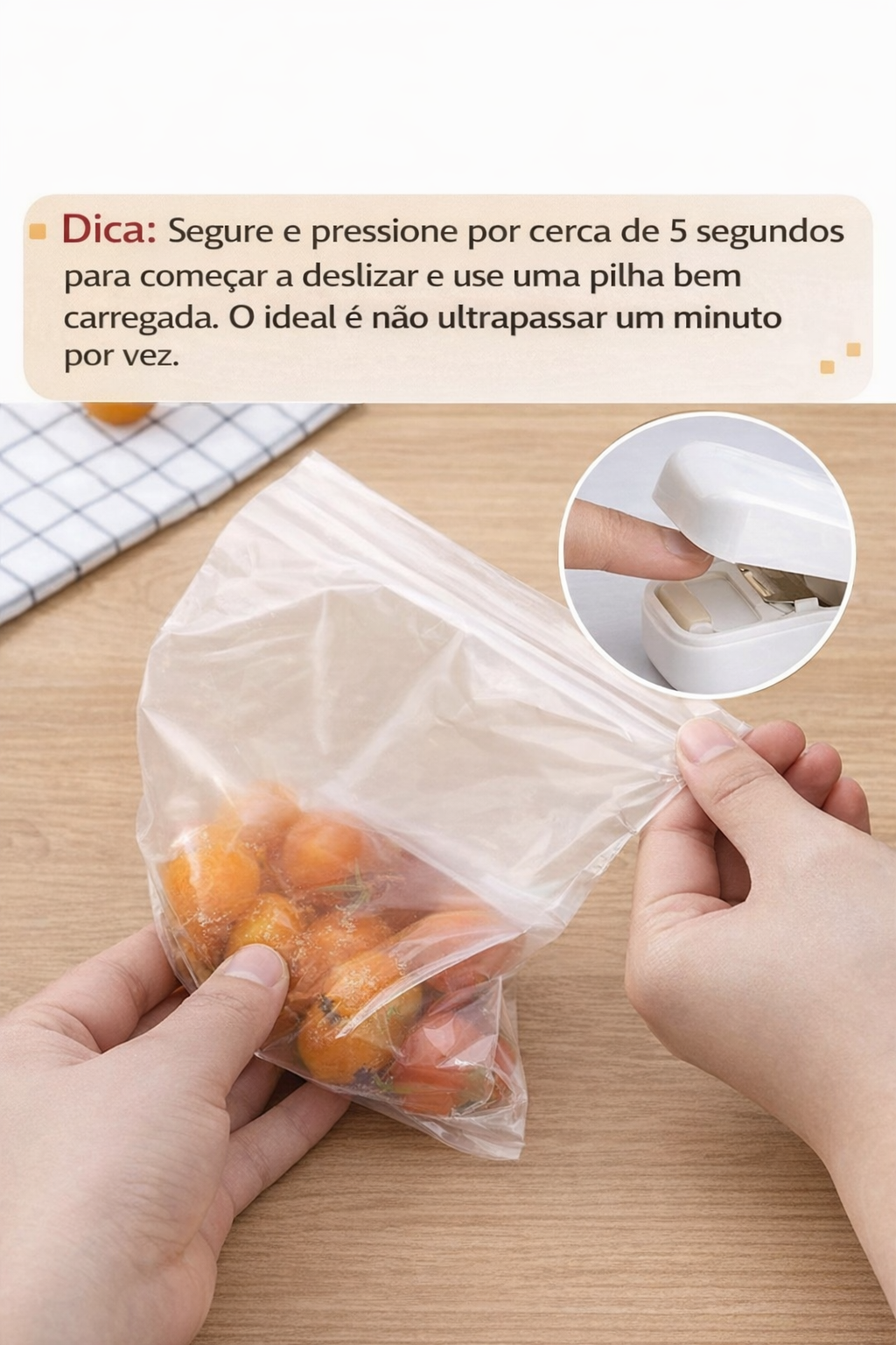 Mini seladora de embalagens térmica portátil